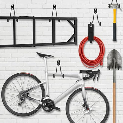 Large Garage Hooks Heavy Duty, 4 Pack 7.5 inch Garage Wall Hooks for Hanging Ladder, Kayak, Bike, Chair and Tool
