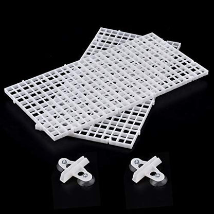 WEAVERBIRD 2Pcs Aquarium Divider Tray Plastic Grid Divider Tray Egg Crate for Aquarium Fish Tank Bottom Isolation, White - color: White