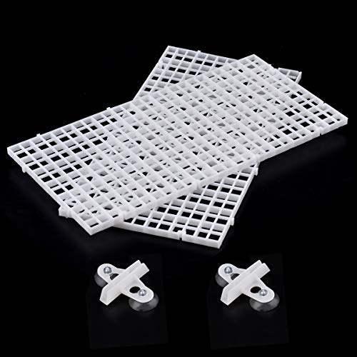 WEAVERBIRD 2Pcs Aquarium Divider Tray Plastic Grid Divider Tray Egg Crate for Aquarium Fish Tank Bottom Isolation, White - color: White