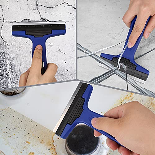 4" Razor Blade Scraper Tool with 10PCS Blades for Cleaning | Scraper Tool for Cleaning Window, Glass, Tile, Floor, Sticker Remover for Wallpaper, Paint, Caulk, Adhesive, Tint, Decal
