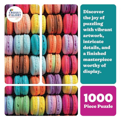 Cross & Glory - Macaron Palette Parade - 1000 Piece Jigsaw Puzzle for Adults | Vibrant Colors | Satin Finish for Less Glare | 20x27 Inches