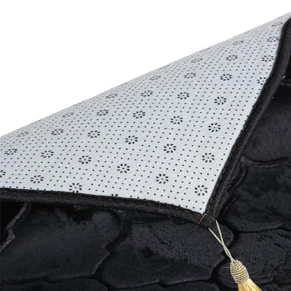 JE JOUE Prayer Rug Muslim Mat Islamic - Thickening Sponge Muslim Rug for Men Women Eid Travel Ramadan, Soft Luxury Great for Knees and Forehead （Black） - color: Black