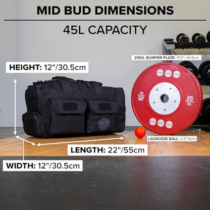 Heavy Duty 1000D Nylon Duffel Gym Bag (Mid BUD - Black) - color: Black, style: Duffel Bag (Mid Bud)