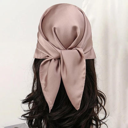 Women Satin Silky Hijab Scarf Solid Shawl Wrap Muslim Head Cover - color: 15