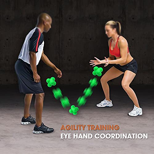 AIRLAXER Reaction Ball,Reflex Ball for Hand Eye Coordination Training,2.83 inch,Pack of 3-Orange,Blue,Yellow.