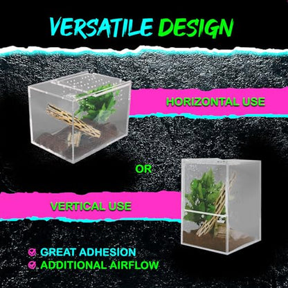 Jumping Spider Enclosure 5"x5"x7" or Tarantula Enclosure - Reptile Terrarium w/Sliding Magnetic Door - Great Reptile Tank & - Acrylic Aquarium Spider Box for Terrestrial or Arboreal Animals - size: Jumping Spider Enclosure 5"x5"x7"