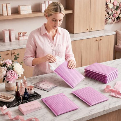 Fuxury Bubble Mailers 6x10 Inch Padded Envelopes 100 Pack Usable Size 6x9" | Self Seal Bubble Envelopes Strong Adhesion Padded Mailers Shipping Bag for Mailing Jewelry Small Business,Pinkish Purple #0 - color: Pinkish Purple, size: 6x10" 100PC