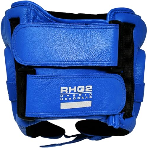 RIVAL Boxing RHG2 Hybrid Headgear - Ultra-Thin, Super-Sleek Design, Compact Training Style with Cheek Guards - color: Blue, size: Small