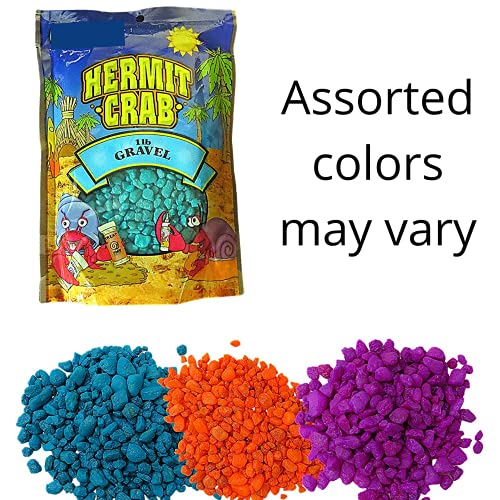 Needzo Hermit Crab Gravel Substrate with Scooper, Neon Rocks for Terrarium and Aquarium Habitats, Colors May Vary