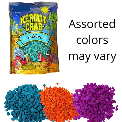Needzo Hermit Crab Gravel Substrate with Scooper, Neon Rocks for Terrarium and Aquarium Habitats, Colors May Vary