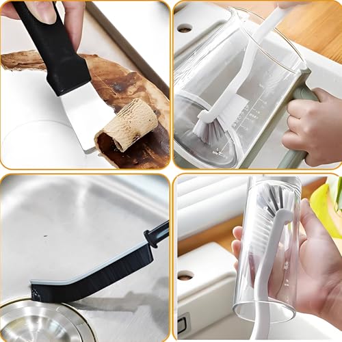 11 Pack Cleaning Brush Set for Kitchen and Bathroom Gap Crevice Stove Sink Window Track Household Cleaning Tools - color: Multicolor