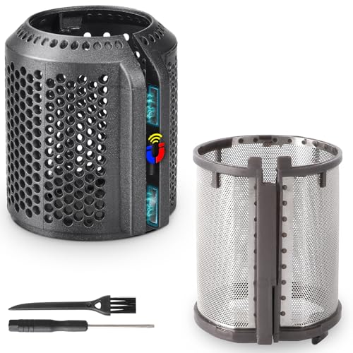 Magnetic Hair Dryer Filter + Inner Filter Cover Replacement for Dyson | For Supersonic HD01 HD03 HD08 HD15 Hair Dryer Attachment, Hair Dryer Strainer Filter Spare Parts(Gray) - color: Gray