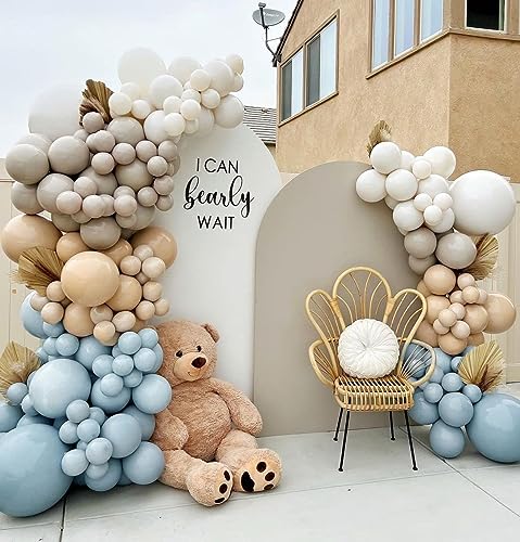 Dusty Blue Balloons Double Stuffed Blue Balloon Garland Arch Kit Different Sizes 18In 12In 5In Latex For Birthday Baby Shower Gender Reveal Neutral Party - color: Double Stuffed Dusty Blue