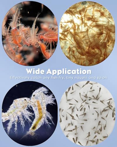 Pawfly Brine Shrimp Net Kit- 80 & 200 Mesh Sieve for Hatchery, Fine Artemia with 2 Pipettes and 5 Storage Tubes, Dense Mesh Collecting Net with Handle