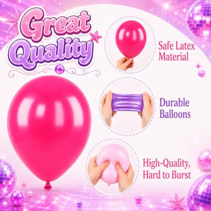 K-Pop Music Balloons, Pink Purple Balloon Iridescent Disco Foil Balloons - color: Purple and Pink, size: 30PC