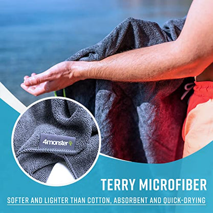 4Monster 4-Pack Quick Dry Microfiber Travel Towels – Super Absorbent, Ultra-Soft Camping Towel Set with Water-Resistant Bag, Lightweight & Compact for RV, Gym, Beach, Pool, Swimming, and Family Trips - color: 6-navy