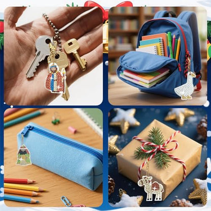 Nativity Sence Diamond Painting Advent Calendar 2026,24pcs Nativity Diamond Art Keychains,Christmas Countdown Calendar DIY Crafts,Christian Religious Gifts