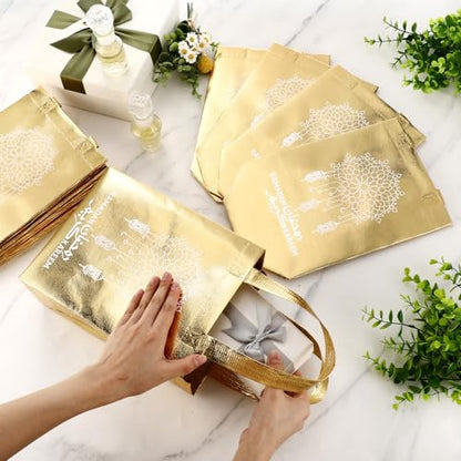 Coume 30 Pcs Ramadan Gift Bags with Handles 8 x 10 x 4 Inch Ramadan Mubarak Gift Bags Multifunctional Non Woven Gifts Wrapping Ramadan Party Supplies