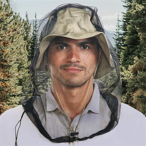 Practical Head Covers with Fine Density Mesh Antibug Head Net for Women Men Unisex Hiking Camping Fishing Accessories Gnat - color: Black Top