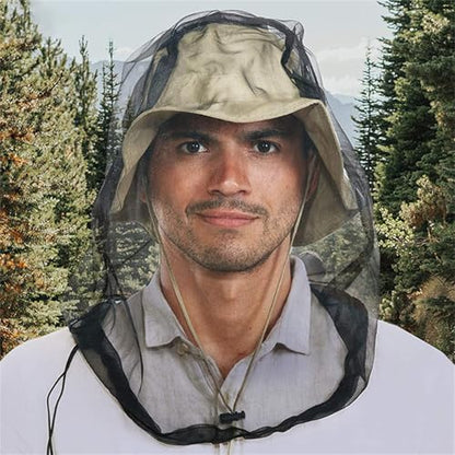 Practical Head Covers with Fine Density Mesh Antibug Head Net for Women Men Unisex Hiking Camping Fishing Accessories Gnat - color: Gray Empty Top