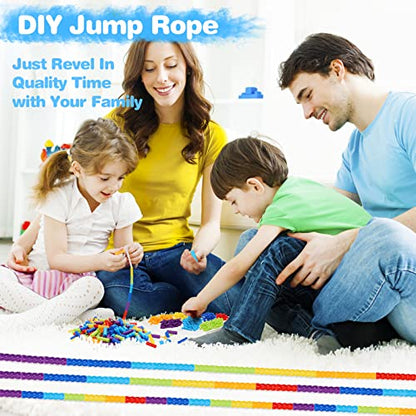 Supertrip Double Dutch Jump Rope Soft Beaded Jump Rope Long Jump Rope 16 FT, Jump Ropes For Women Adult Kids Adjustable Skipping Rope Long Enough for 4-5 Jumpers - color: Blue