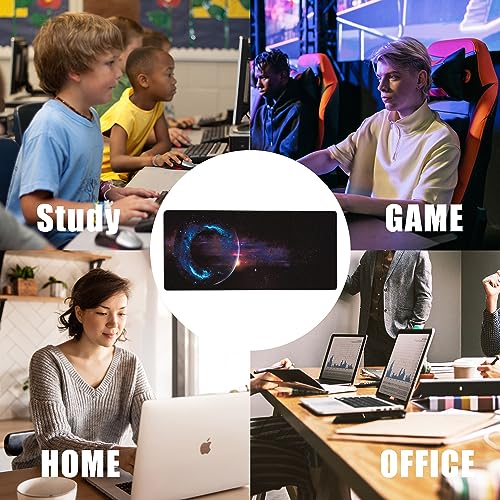 Mouse Pad,Abstract Space Desk Mat for Desktop,Desk Pad with Non-Slip Base and Stitched Edge,Extended Mousepad for Office and Home 35.4X15.7 Inch - color: Abstract Space