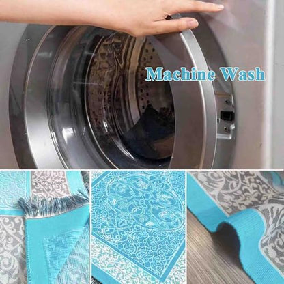 Portable Muslim Prayer Rug and Beads with Gift Box, Soft Islamic Prayer Mat,Travel Praying Mat for Men and Women, Prayer matt Islam Gifts Set, Sajadah/Janamaz/Seccade/سجادة صلاة (Aqua Blue) - color: Aqua Blue