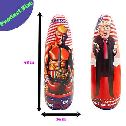 President Donald Trump Inflatable Punching Bag-2 Sided Tumbler Balloon-Indoor and Outdoor Fun-Poolside and Yard Decoration