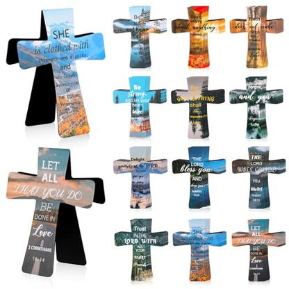 Resurhang 48 Pcs Magnetic Bookmarks Christian Cross Magnetic Page Markers Religious Bible Verses Bookmarks for Mother's Day Women Student Church Study Group Graduation Coworker Team (Landscape) - style: Landscape