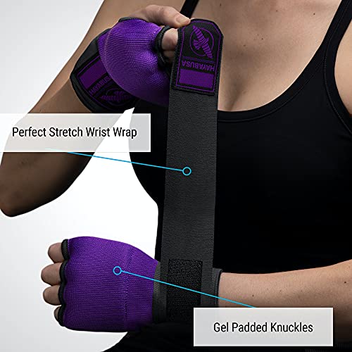 Hayabusa Quick Gel Boxing Hand Wrap Gloves - color: Purple/Black, size: Large
