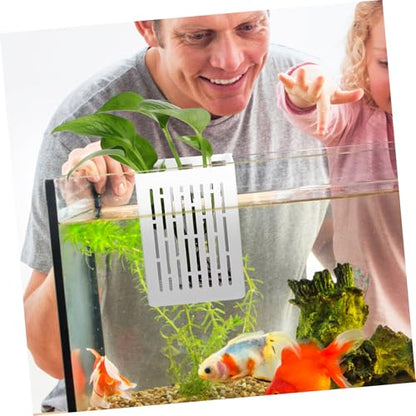 Happyyami 2pcs Aquarium Plant Holder Baskets Aquatic Plant Cup Cultivation Baskets Fish Tank Live Pot Easy to Install Wall Hanging Aquarium Supplies