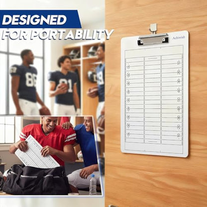 Football Clipboard for Coaches, Double-Sided Dry Erase Board | Football play-planning surfaces on a double-sided dry erase clipboard with metal clip; marker and eraser are not included. - style: Football