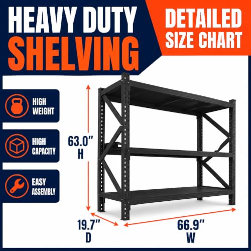 Heavy Duty Fish Tank Stand, Aquarium Terrarium Stand with 1500Lbs Capacity Per Shelf, Large Metal Utility Rack for Multiple Tanks, Garage and Basement, Black 3-Tier, 63.0" H×66.9" W×19.7" D - size: Heavy Duty 3-Tier, 63.0"H×66.9"W×19.7"D