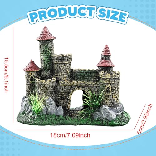 Aquarium Resin Castle Decoration, Fish Tank Ornament, Architecture, European Design, Aquarium Accessory Shelter Craft