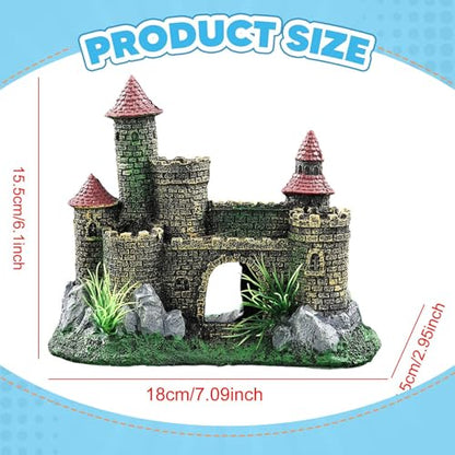 Aquarium Resin Castle Decoration, Fish Tank Ornament, Architecture, European Design, Aquarium Accessory Shelter Craft