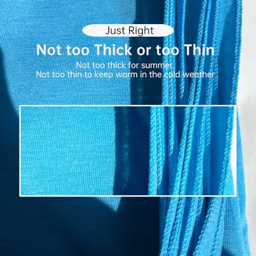 Muslin Hijab Scarf for Women Long Headscarves Solid Head Wraps Soft Pashminas Shawls - color: Sky Blue Muslim Hijab Scarf