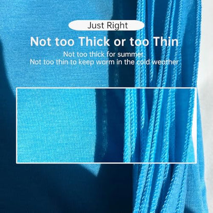 Muslin Hijab Scarf for Women Long Headscarves Solid Head Wraps Soft Pashminas Shawls - color: Sky Blue Muslim Hijab Scarf