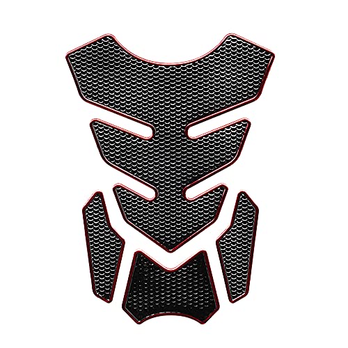 1 Set Universal 3D Motorcycle Gas Tank Sticker, Fuel Tank Protector Decal Pad Self-adhesive and Waterproof - Red - color: Red