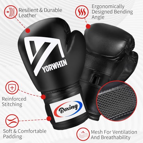 Boxing Gloves for Men Women, Training Sparring Boxing Gloves, Heavy Punching Bag Workout Gloves for Boxing Kickboxing Muay Thai Mixed Martial Arts MMA Training - color: Black(2pack)