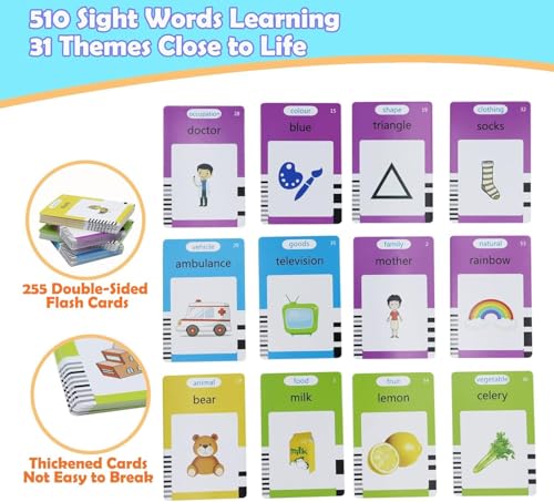 Spanish & English 510 Words Alphabet Bilingual Talking Flash Cards for 3-8 Years Toddlers, Pocket Speech Buddy Therapy Autism Toys, Educational Learning Interactive Toy for Boys Girls Kids Gifts Blue - size: 510 Words Spanish and English (Blue)