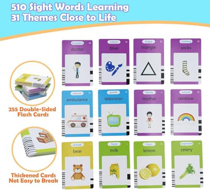 Spanish & English 510 Words Alphabet Bilingual Talking Flash Cards for 3-8 Years Toddlers, Pocket Speech Buddy Therapy Autism Toys, Educational Learning Interactive Toy for Boys Girls Kids Gifts Blue - size: 510 Words Spanish and English (Blue)