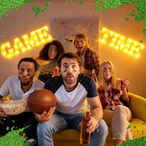 Aurelema Sukkot Large LED Letter Sign LED Lights Battery Powered Table Decoration for Party Gift Tabletop Decoration(Game Time) - size: 8.27 inches, style: Game Time
