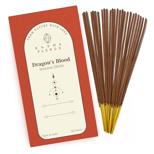 KarmaPledge Dragons Blood Incense Sticks, Burn Time 45-60 Min, 100 Sticks - color: Dragons Blood