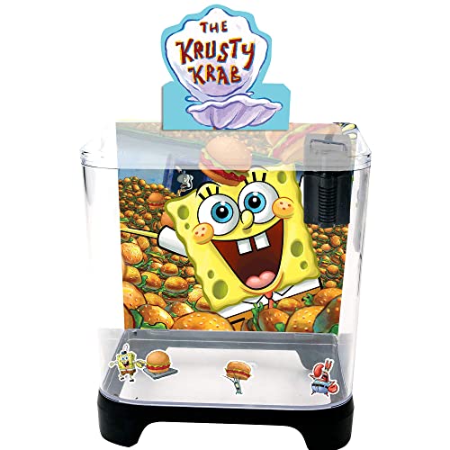 Penn-Plax Officially Licensed Spongebob Squarepants Starter Kit with 1.5 Gallon Tank – Great Way to Teach Children How to Maintain and Take Care of an Aquarium – SBK115