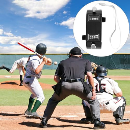 QWORK 2 Pack Black Dual Pitch Counter - Tally Click Counter/Score Tracker/Digital Counter for Baseball Pitches - Handheld and Lightweight with 9999 Max Count