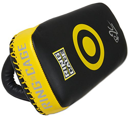 Elite Curved Leather Muay Thai Pad 2.0 - color: Yellow/Black