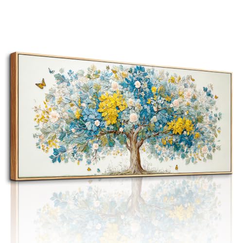 imjiayu Floral Tree of Life Oversized Wall Art Rustic Home Decor 39x87in - color: Bloom Flower Tree, size: 39L" x 87W"