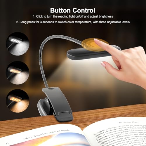 OPTIXCELL Book Stand for Reading with Light, Book Holders for Reading Hands Free, Adjustable Height & Angle, Fits Cookbook Recipe, Textbook, Foldable for Kitchen, Office, School,Gift for Book Lovers - style: Book Stand (Light)