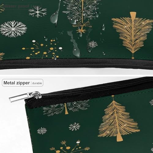 Christmas Tree Snowflake Makeup Bag, Travel Toiletry Organizer, Cosmetic Pouch for Women, Birthday Presents for Mom Girls Women Sisters - color: Christmas Tree Snowflake