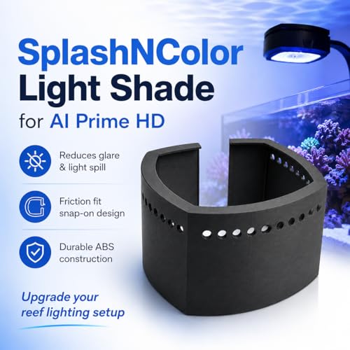 Light Shade for AI Prime HD – Reef Aquarium Light Cover | Reduces Glare & Light Spill | Friction Fit Snap-On Design | Saltwater Fish Tank LED Hood Accessory